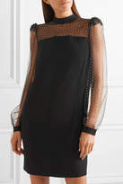 Thumbnail for your product : Givenchy Embellished Tulle-trimmed Crepe Mini Dress - Black