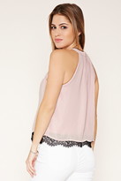 Thumbnail for your product : Forever 21 eyelash lace-trimmed halter top