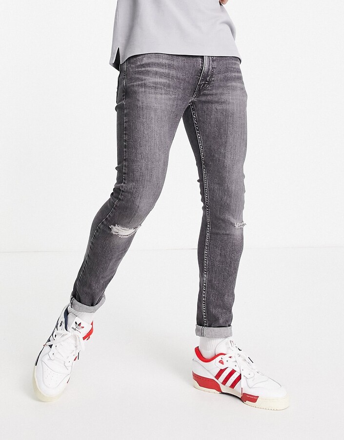 levi's distressed jeans mens black