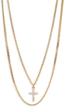 Argentovivo Double Layer Cross Necklace