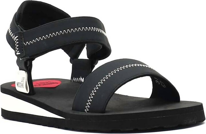 Love Moschino Women's Zig Zag Motive Sandals In Black
