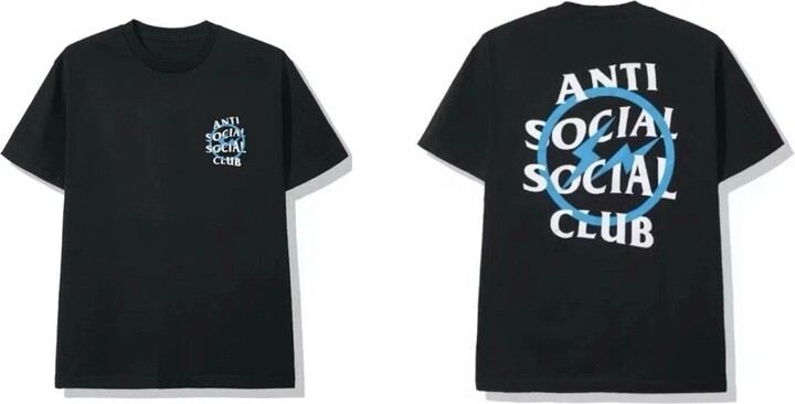 Fragment Anti Social Social Club X Blue Bolt Casual T-shirt Men & apos;s and Women & apos;s Luxury Brand Top