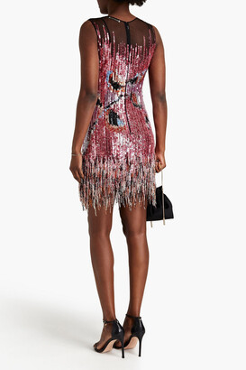 Emilio Pucci Fringed embellished tulle mini dress