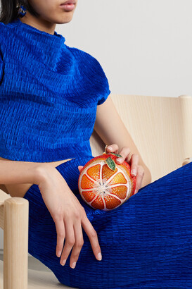 【JUDITH LEIBER】Tangerine gold-tone clutch バック Judith Leiber Tangerine Crystal-embellished Gold-tone Clutch