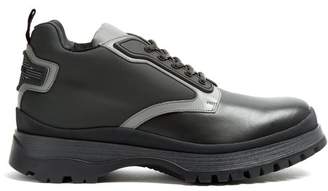 Prada Contrast Panel Leather Ankle Boots - Mens - Black Multi