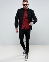 Thumbnail for your product : ASOS Skinny Anchor Print Shirt In Red