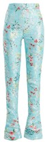 Thumbnail for your product : Halpern Floral-print High-rise Kick-flare Trousers - Blue Multi