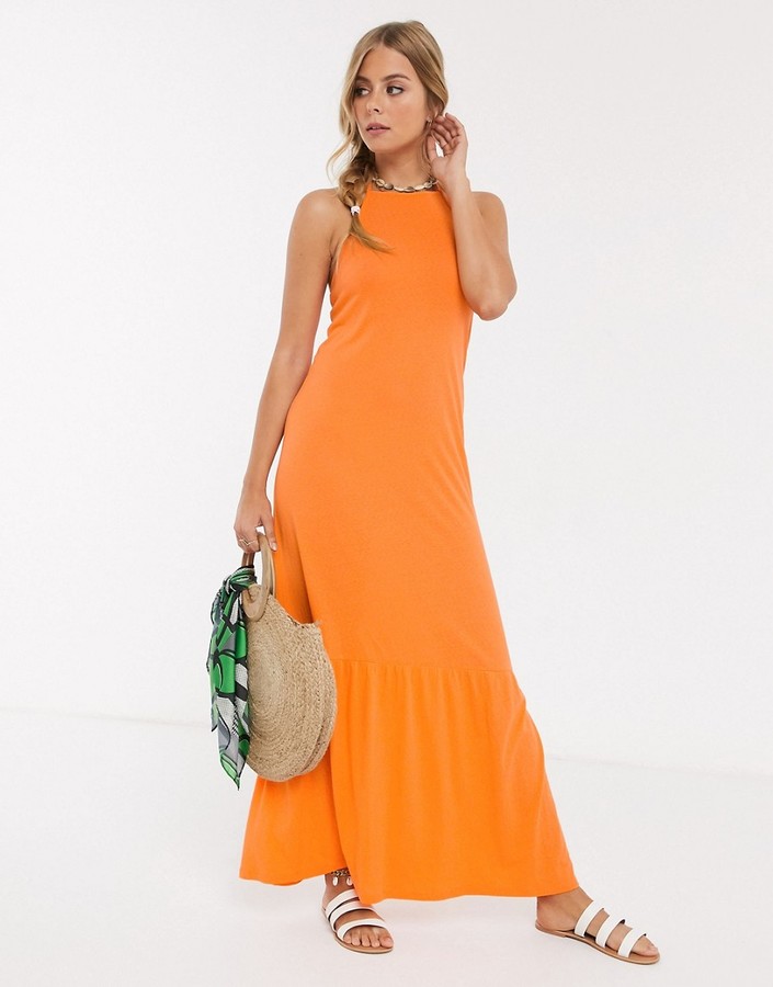 square neck halter dress