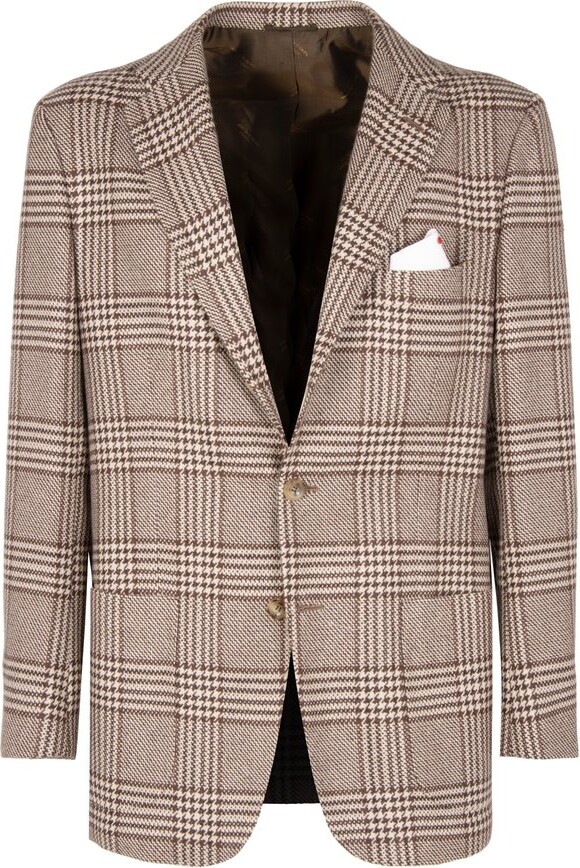 Kiton Houndstooth Pattern Blazer