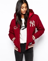 Thumbnail for your product : Majestic New York Yankee's Hooded Coat - Burgundy