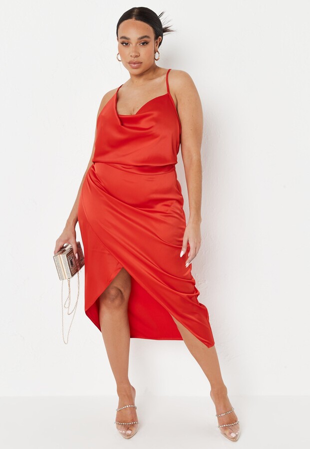 red plus size dress