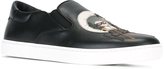 Thumbnail for your product : Dolce & Gabbana London designer patch slip-on sneakers