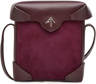 Manu Atelier Mini Pristine Leather Shoulder Bag with Suede