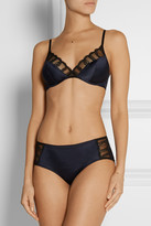 Thumbnail for your product : Eres Nouba Black Tie lace-trimmed silk-blend satin underwired bra