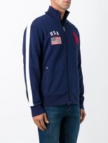 Thumbnail for your product : Polo Ralph Lauren flag patch zipped cardigan - men - Cotton/Polyester - XXL
