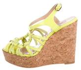 Thumbnail for your product : Valentino Patent Leather Wedge Sandals