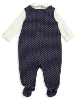 Ralph Lauren Baby's Three-Piece Bodysuit, Footed Overalls & Cardigan Set