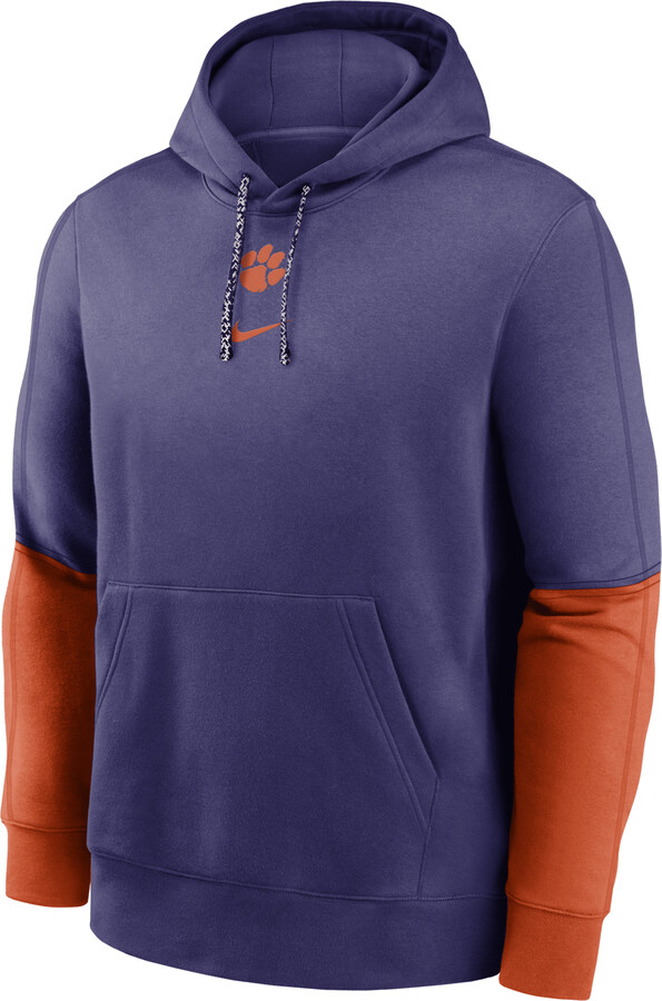 Clemson Tigers Sideline Team Issue Club Nike Men's College Pullover Hoodie in Purple | 02F208FRCLN-5AT