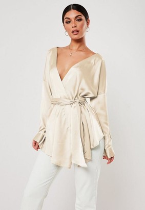 plunging neck blouse