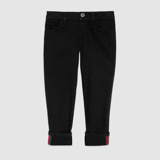Gucci Children's denim trousers with Web
