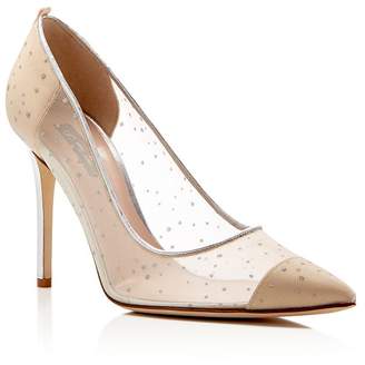 Sarah Jessica Parker Glass Glitter Dot Pointed Toe High-Heel Pumps