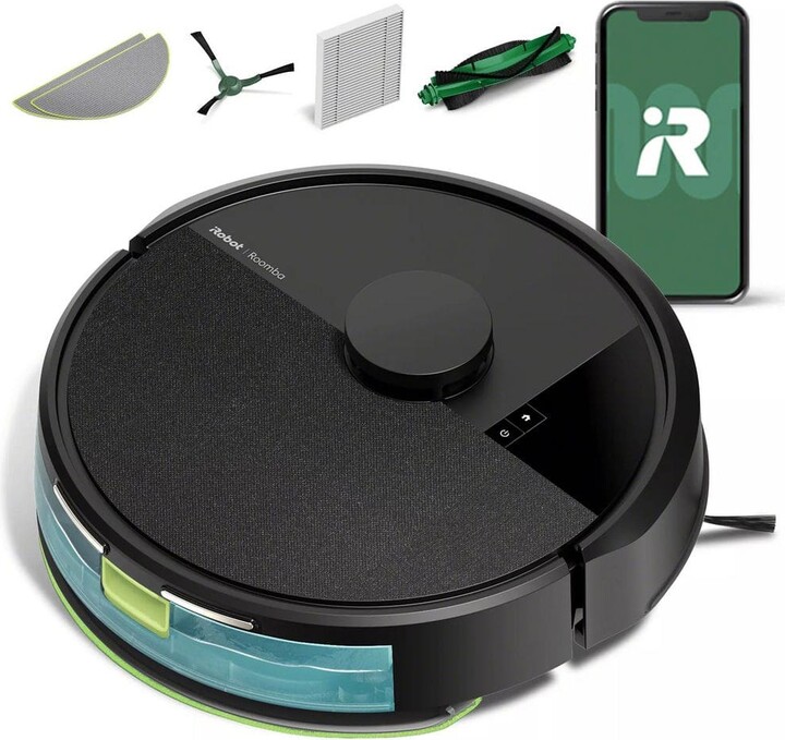 iROBOT Roomba 105 Combo 13.2 in. Robotic Vacuum and Mop with Smart Navigation in Black