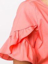 Thumbnail for your product : Twin-Set Ruffle Sleeve Curved Hem Blouse