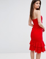 Thumbnail for your product : Love Triangle Bandeau Midi Dress with Double Frill