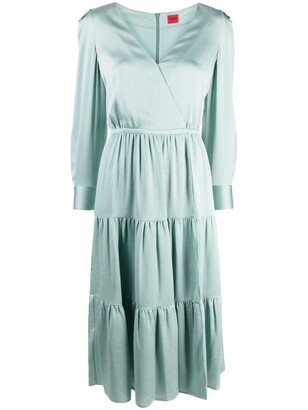 HUGO BOSS Long-Sleeve Midi Dress - ShopStyle