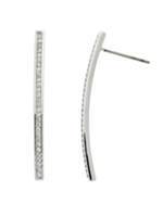 Thumbnail for your product : Melissa Odabash Rhodium crystal bar earrings
