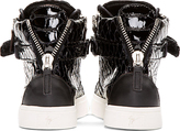 Thumbnail for your product : Giuseppe Zanotti SSENSE Exclusive Black Patent Croc-Embossed Atlantide Sneakers