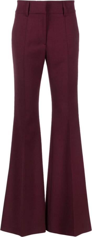 Purple Velvet Wide Flare Trousers - Beatrice von Tresckow Designs