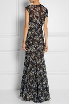Thumbnail for your product : Vera Wang Floral-print silk-georgette gown