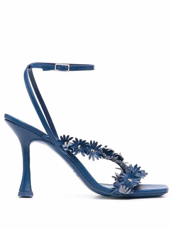 light blue floral heels