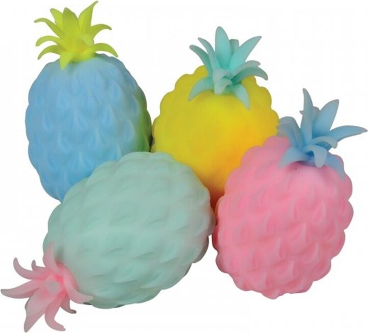 US Toy Company US Toy 3.2 oz Smooshy Stress Pineapples Toy - 4 Assorted Color
