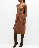 Thumbnail for your product : L'Agence Amal Faux Leather Buckle Midi Dress