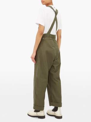 Myar - Logo-embroidered Cotton-canvas Dungarees - Womens - Green
