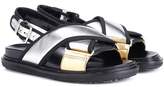 Marni Metallic leather sandals 