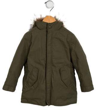 Bonpoint Boys' Fur-Trimmed Hooded Coat
