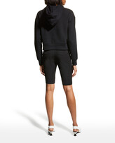 Thumbnail for your product : Balmain Flocked-Logo Cropped Hoodie