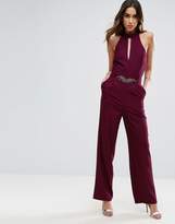 Thumbnail for your product : Little Mistress Embellished Jumpsuit With Keyhole & Embellished Waist Detail