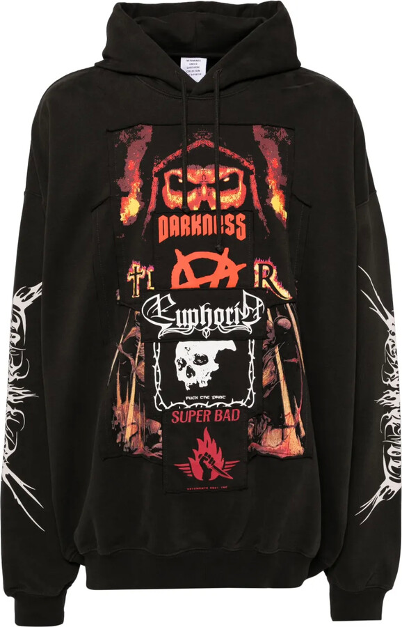 Vetements Polizei print hoodie - ShopStyle