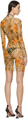 KIM SHUI SSENSE Exclusive Orange Mesh Multi Tie Dress