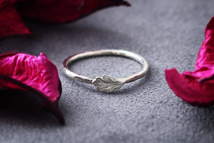 Etsy A Delicate Leaf Ring .925 Sterling Silver Ring Dainty Minimalist Christmas Gift