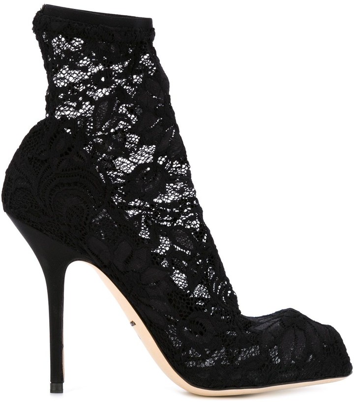 dolce and gabbana lace thigh high boots