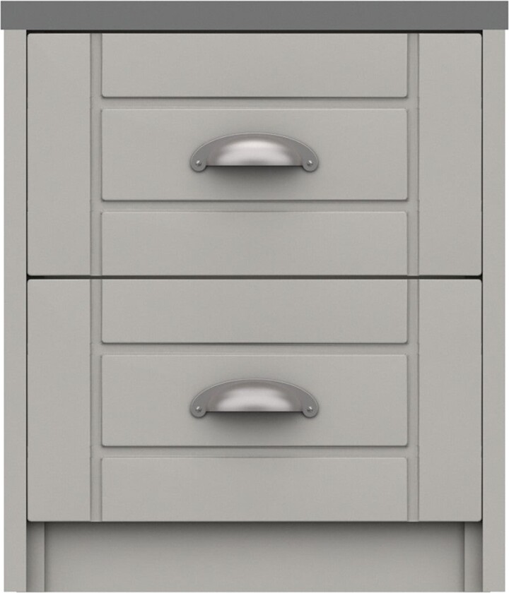 Dunelm Darwin 2 Drawer Bedside Table Grey ShopStyle Chests