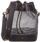 Thumbnail for your product : Fendi Ff Mon Tresor Small Tech Mesh & Leather Bucket Bag