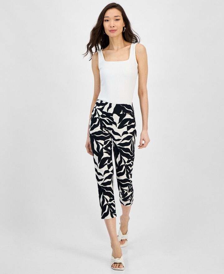 I.n.c. International Concepts Women's Tummy-Control Pull-On Capri Pants, Created for Macy's