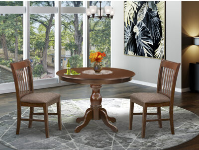 Canora Grey Mahogany Finish Solid Wood Top - Dining Room Set