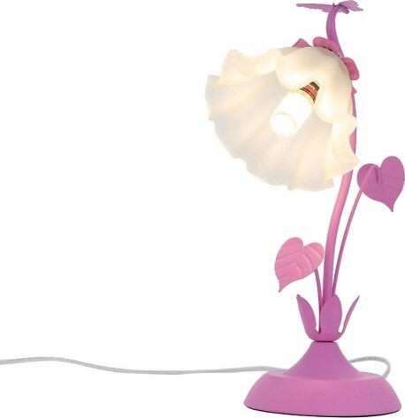 YIYIBYUSPinkModernFlowerShapedTableLampwithAcrylicShadeforBedroom